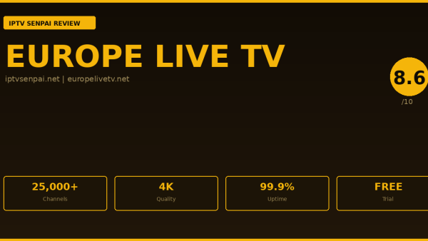 Europe Live TV Review 2026 — IPTV Senpai Expert Guide