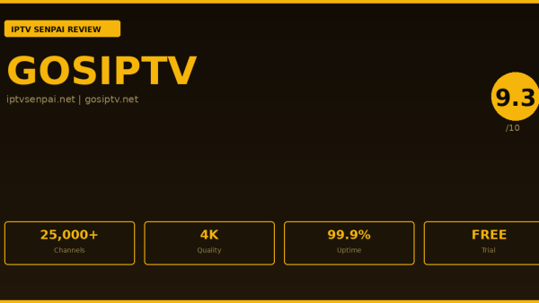 Gosiptv Review 2026 — IPTV Senpai Expert Guide
